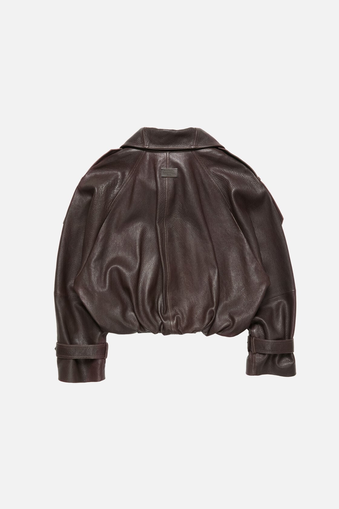 Acne Studios Cropped leather trench coat - Dark brown