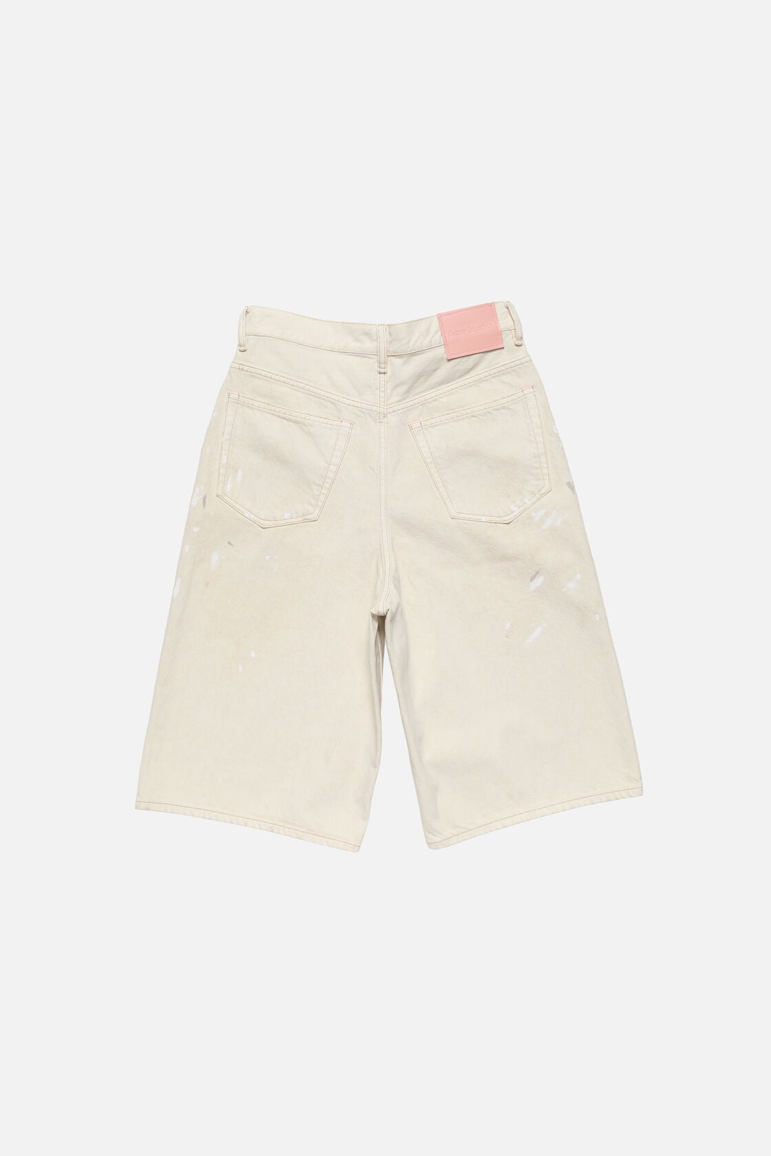 Acne Studios Stained denim shorts - White