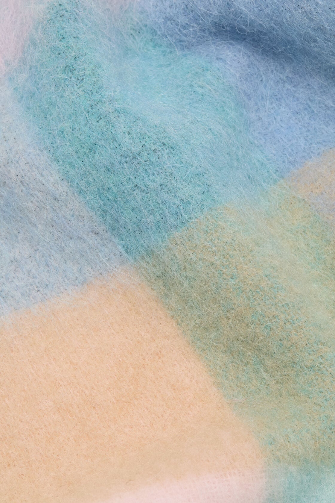 Acne Studios Mohair Check Scarf - Baby blue/Pink/Aqua