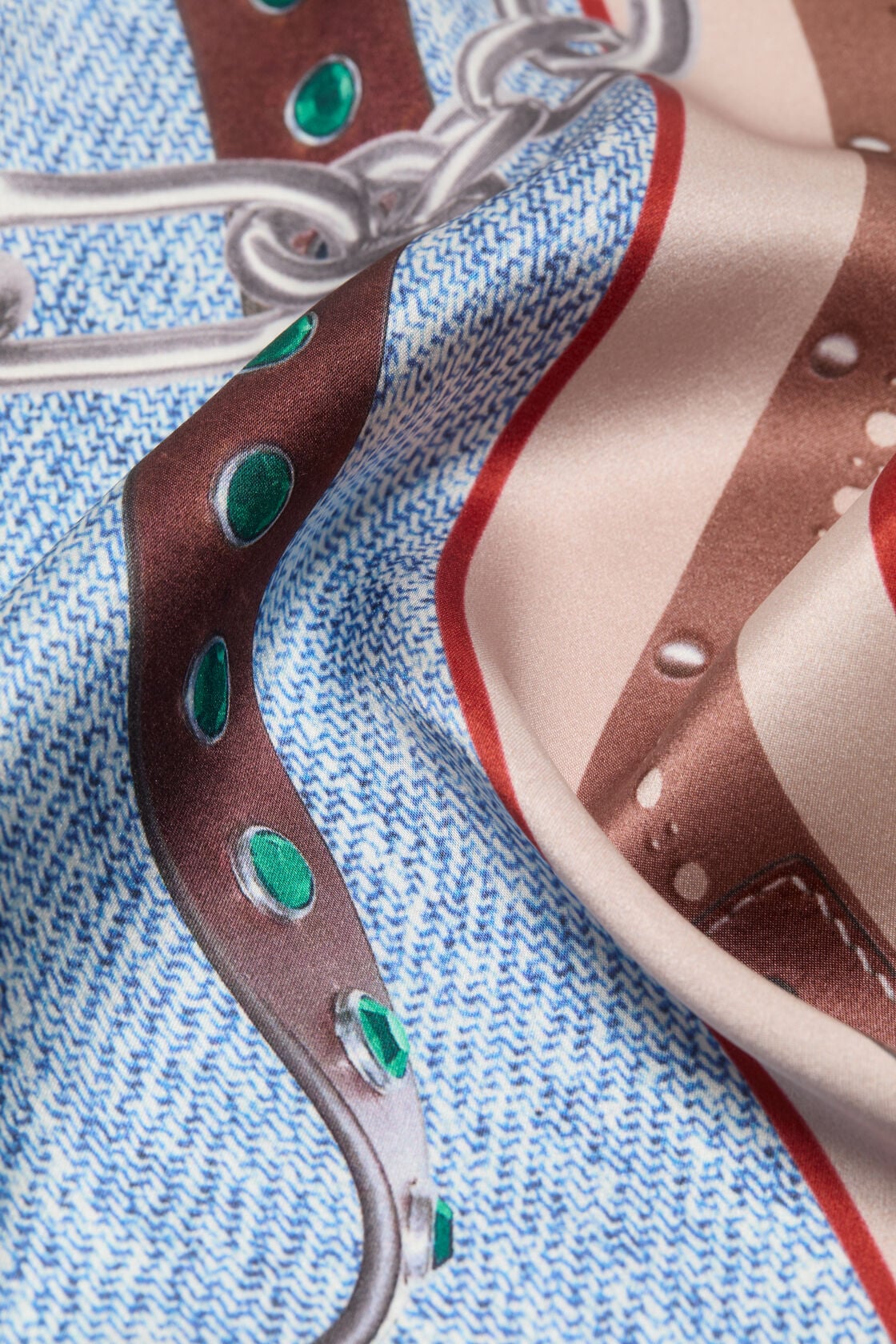 Acne Studios Printed silk scarf - Denim blue