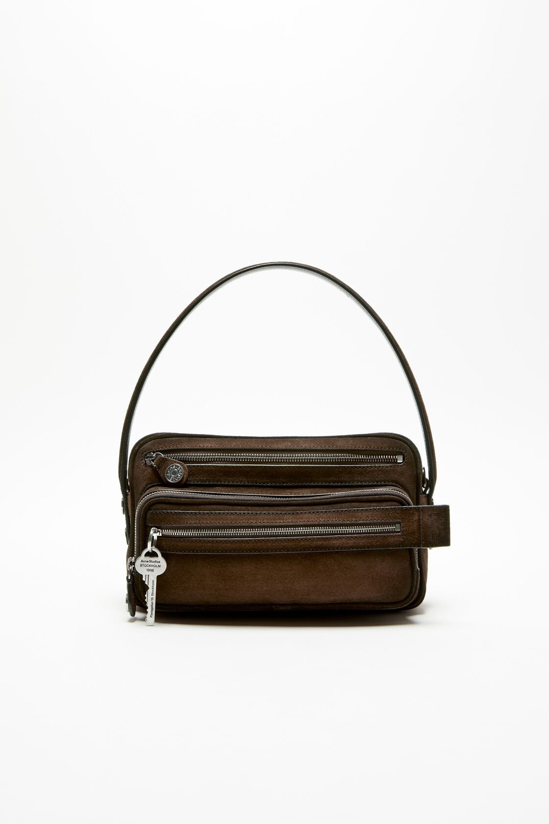 Acne Studios Camero Party Suede Shoulder Bag - Dark brown