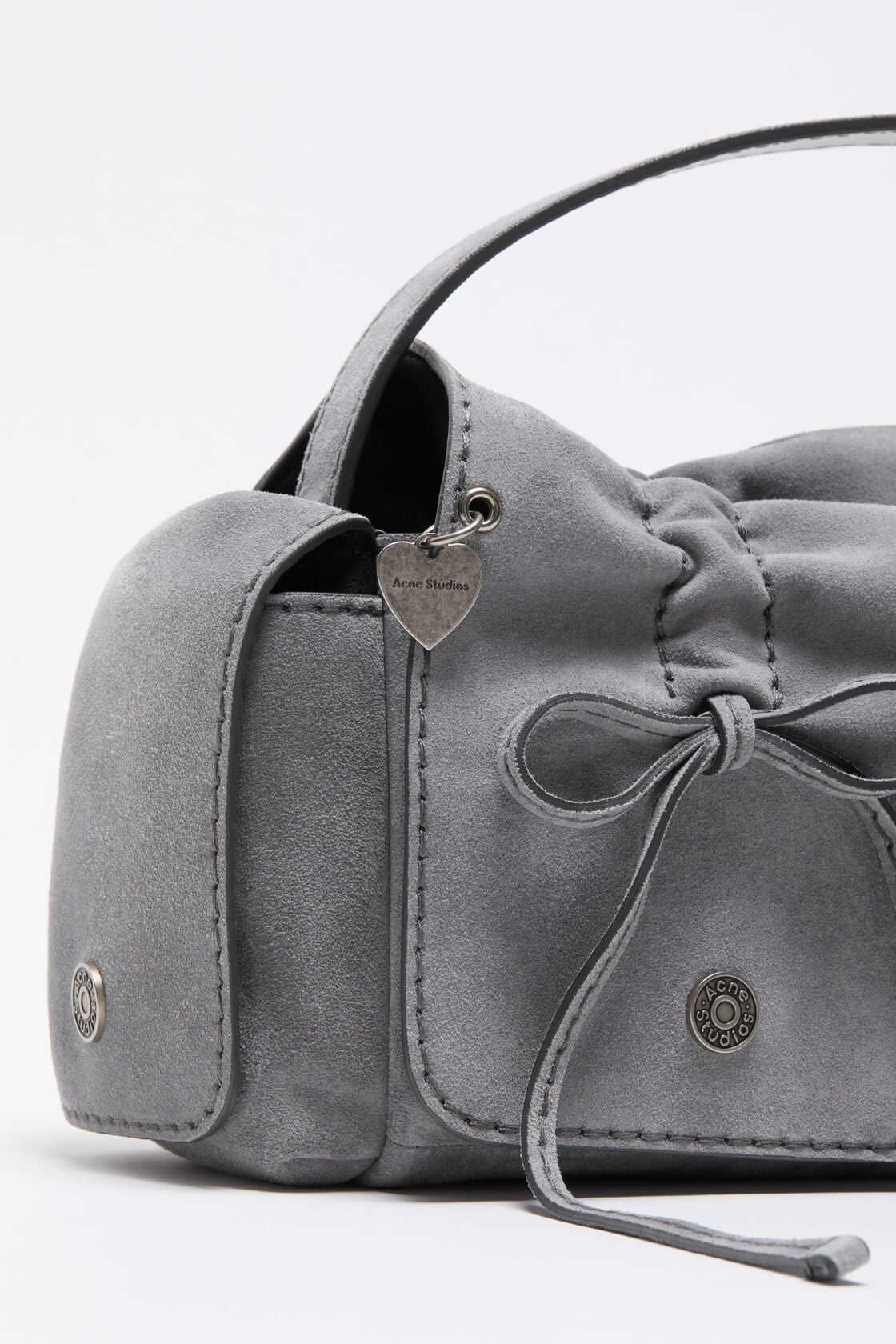 Acne Studios Multipocket suede shoulder bag - Cold grey