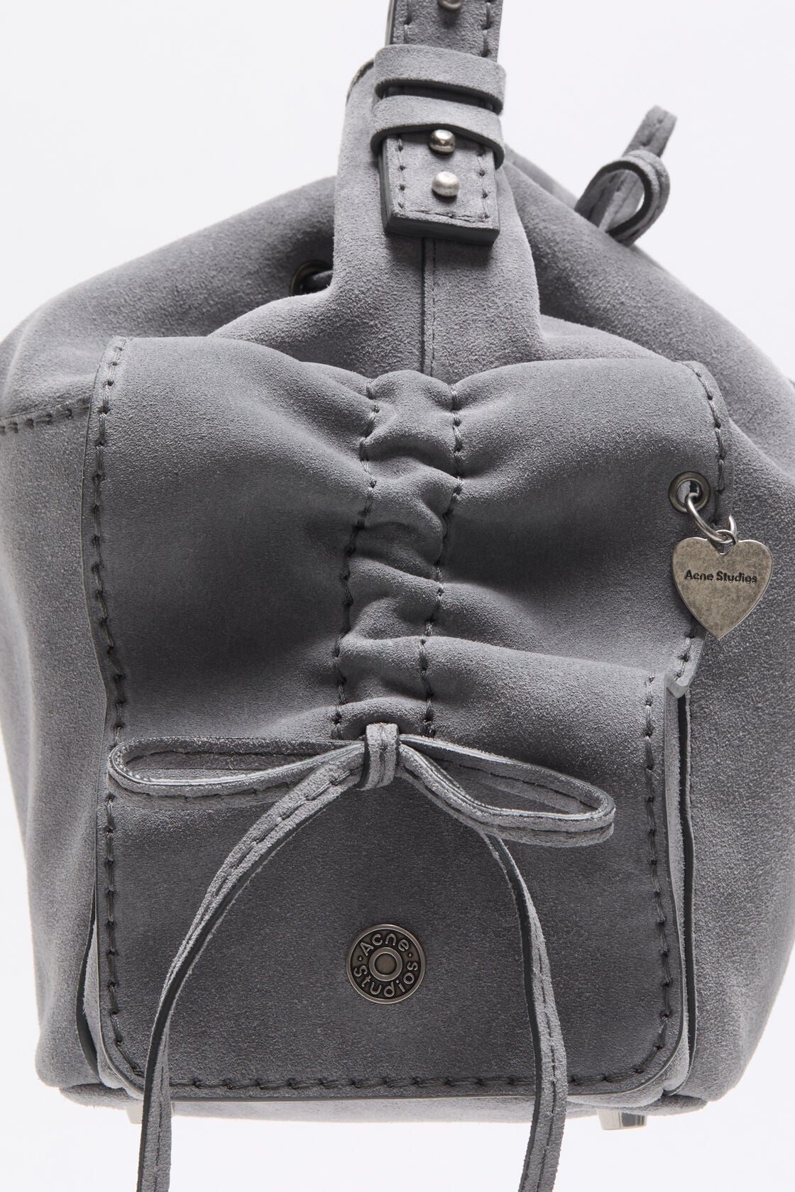 Acne Studios Multipocket Suede Bucket Bag - Cold grey