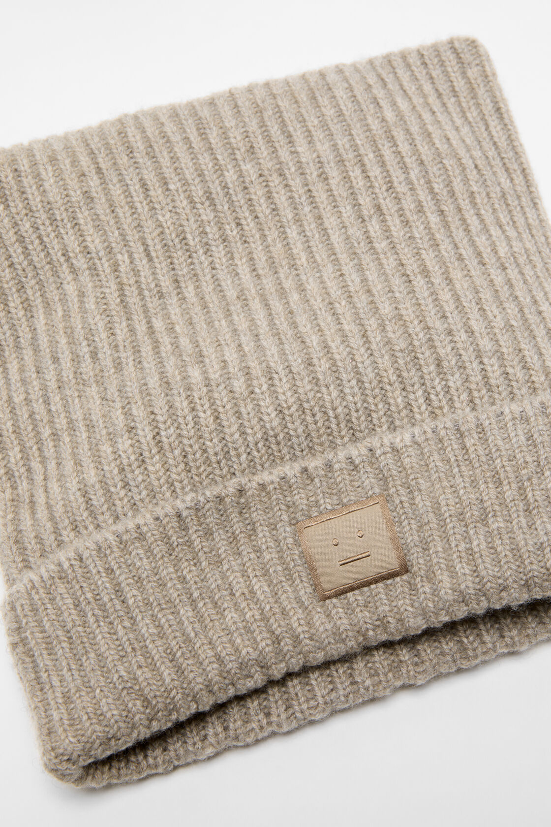 Acne Studios Face logo square beanie - Greige melange