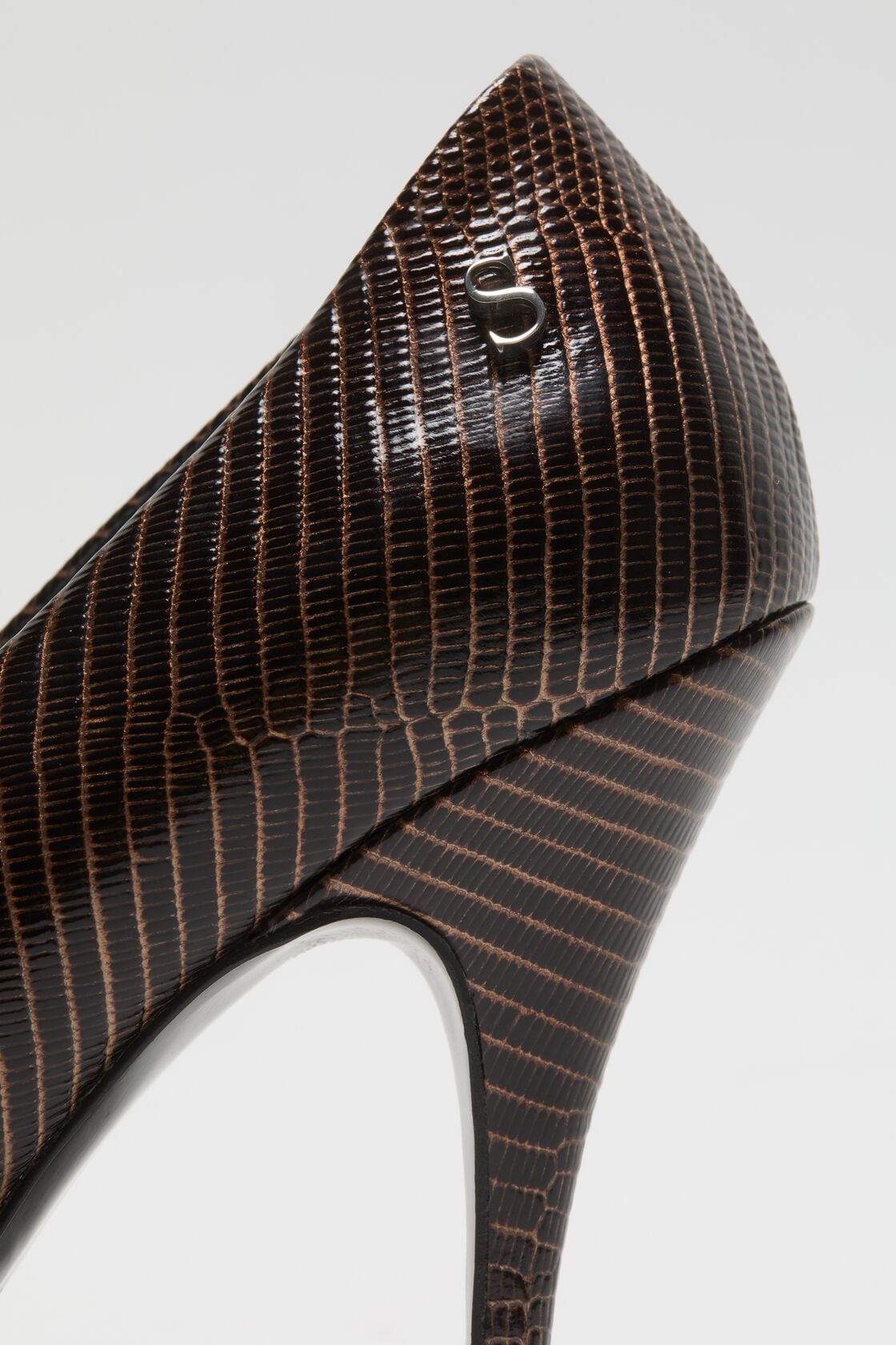 Acne Studios Pointed-Toe Lizard-Print Pump - Brown