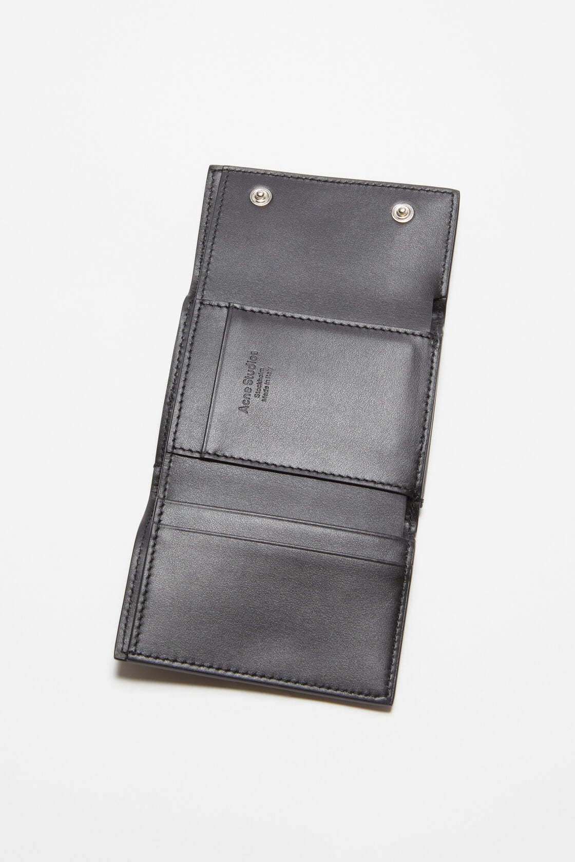 Acne Studios Trifold leather wallet - Black