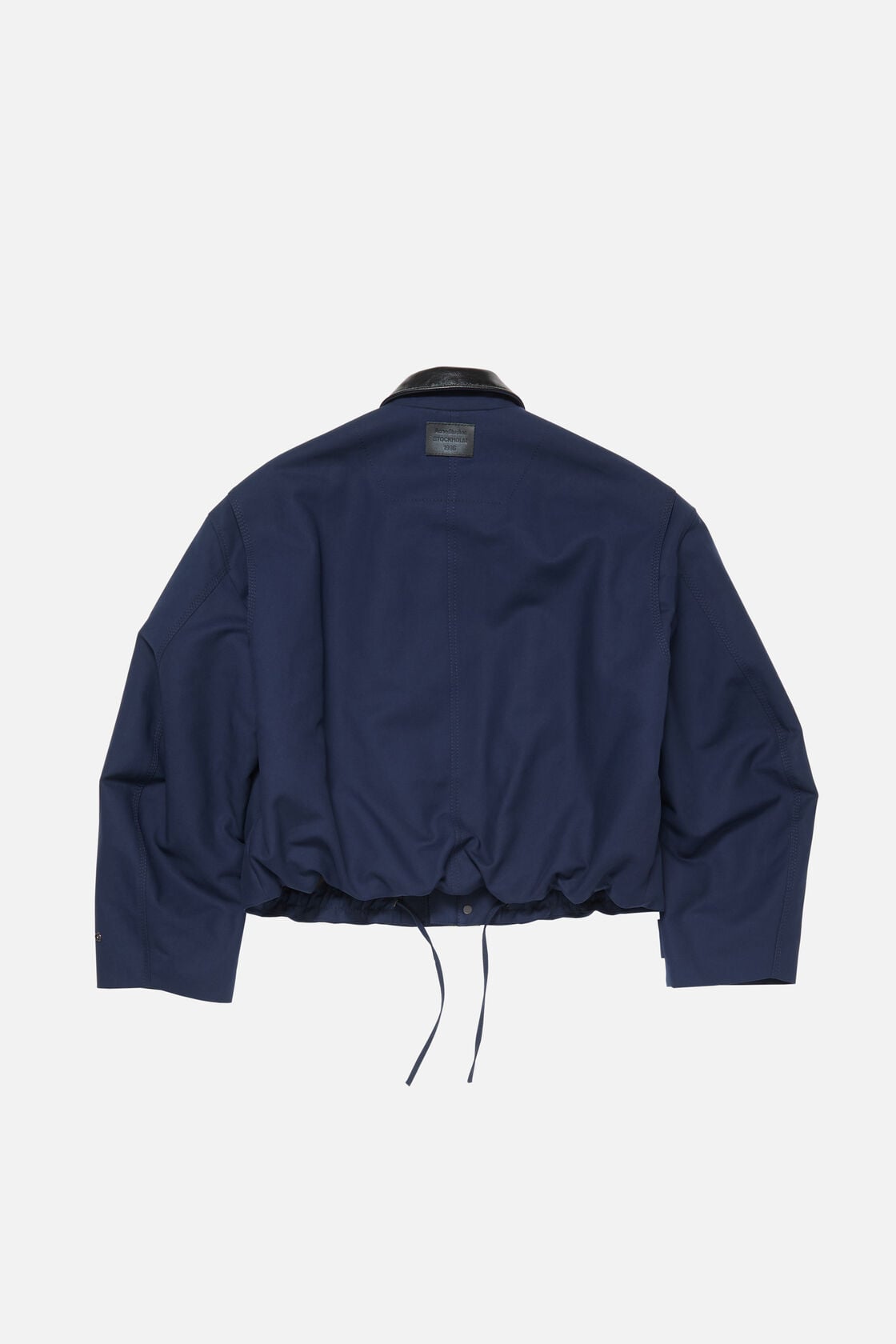 Acne Studios Bomber with faux leather collar - Navy