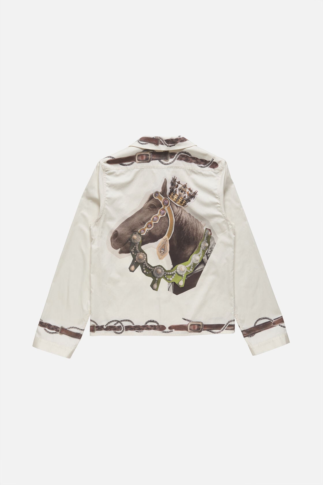 Acne Studios Horse print overshirt - White/brown