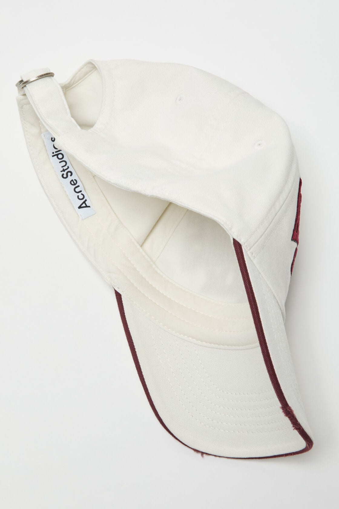 Acne Studios Embroidered logo hat - White/red