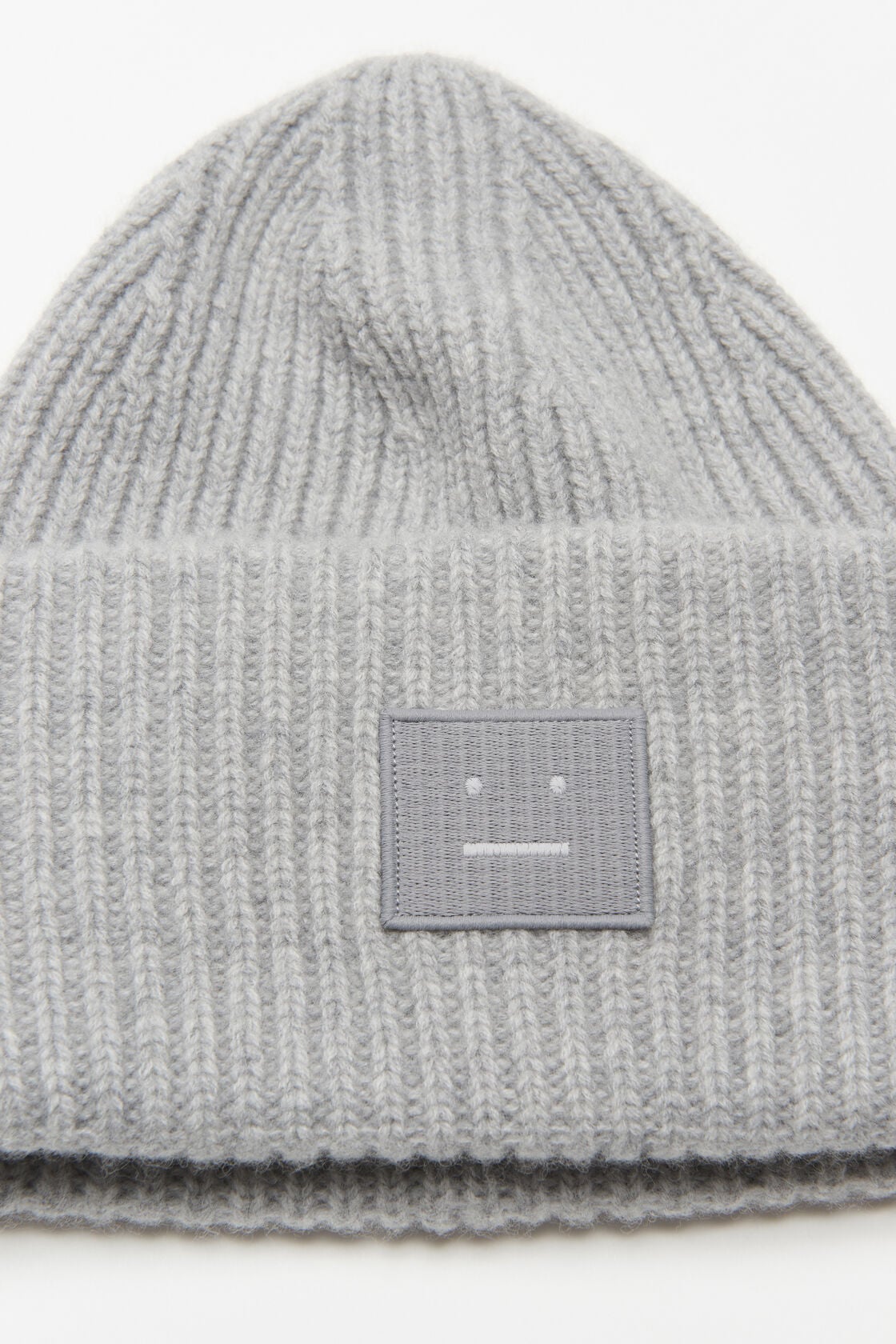 Acne Studios Large face logo beanie - Light Grey Melange