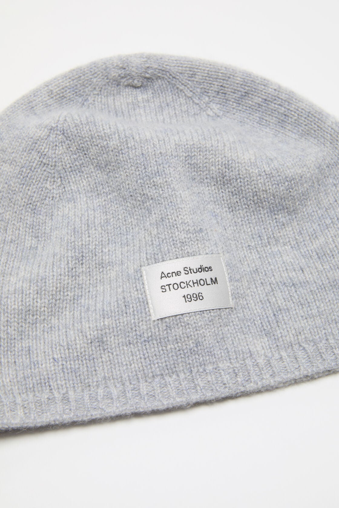 Acne Studios Cashmere beanie with logo - Cold grey melange
