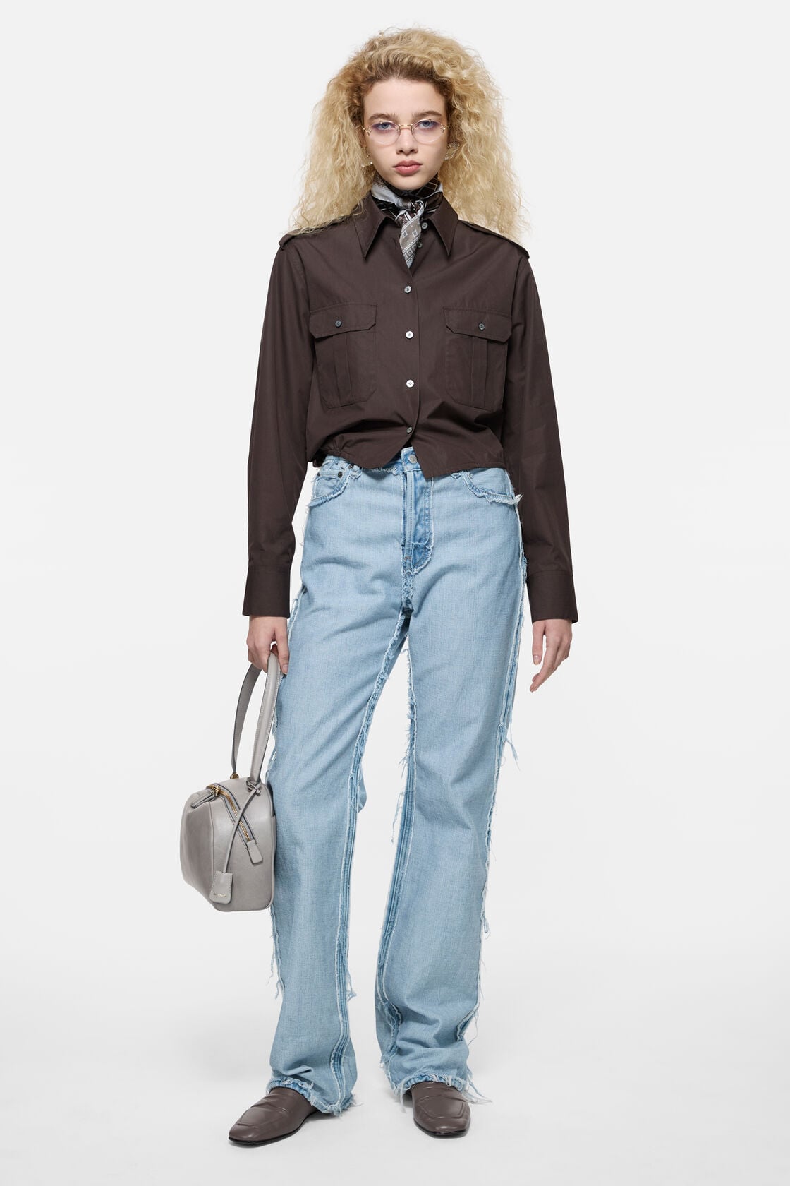 Acne Studios Frayed denim jeans - Light blue
