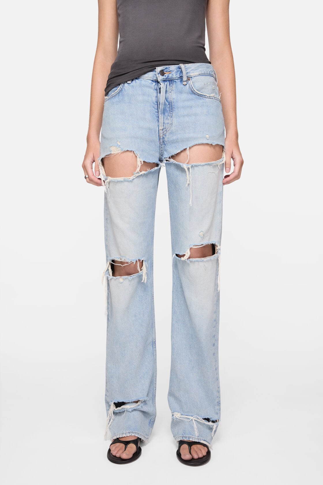Acne Studios Regular fit distressed jeans - 2010F - Light blue