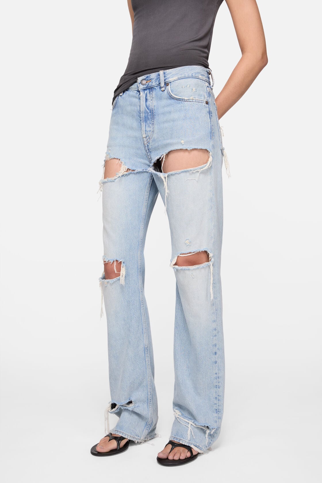 Acne Studios Regular fit distressed jeans - 2010F - Light blue