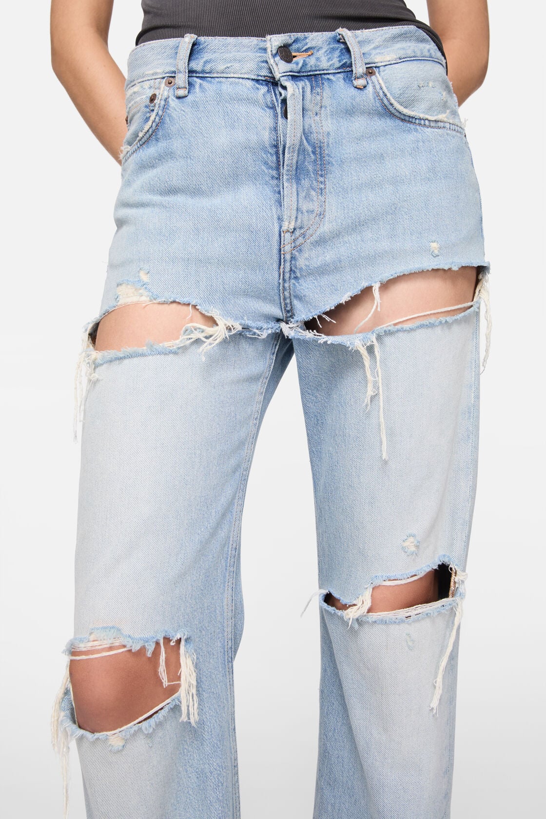 Acne Studios Regular fit distressed jeans - 2010F - Light blue