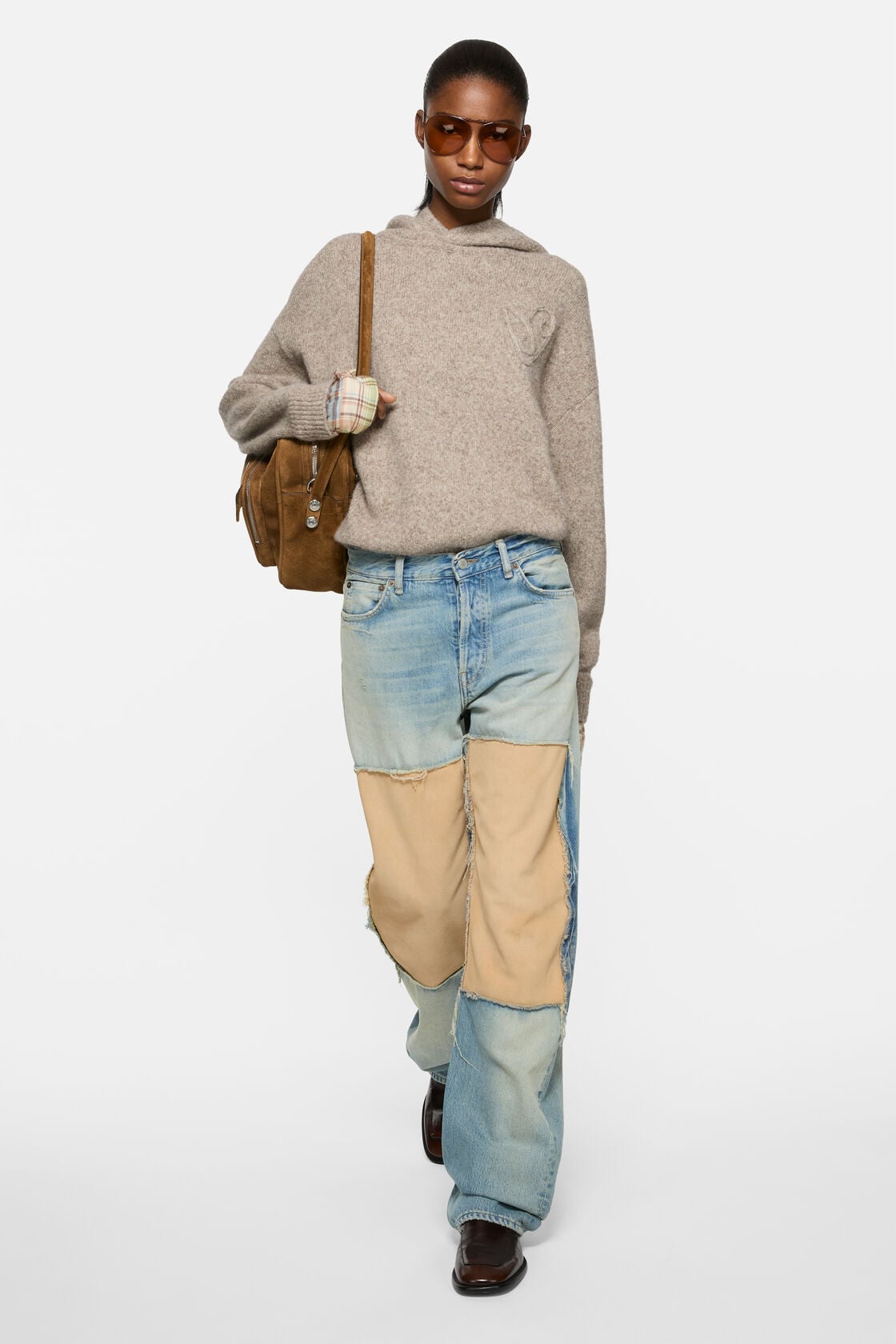 Acne Studios Suede Panel Jeans - Light blue