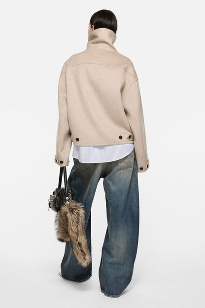 Acne Studios Wool zip jacket - Oatmeal melange