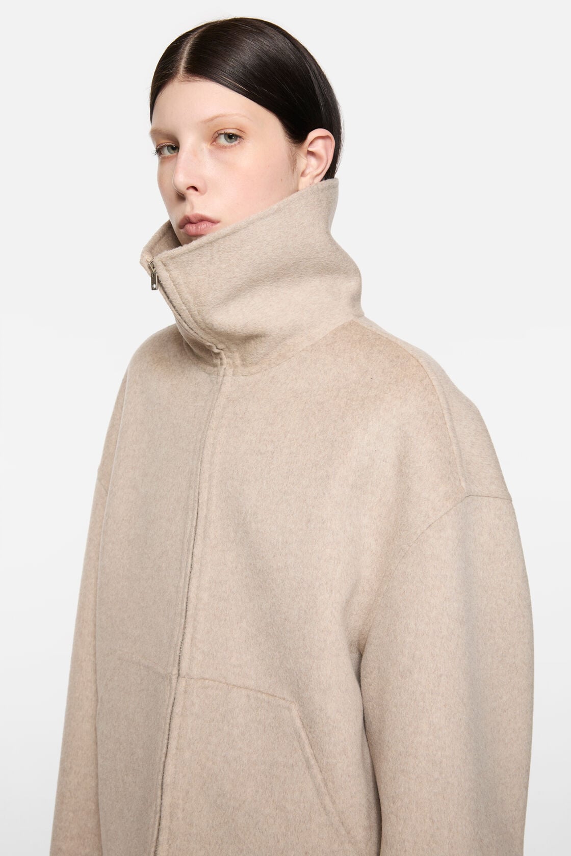 Acne Studios Wool zip jacket - Oatmeal melange