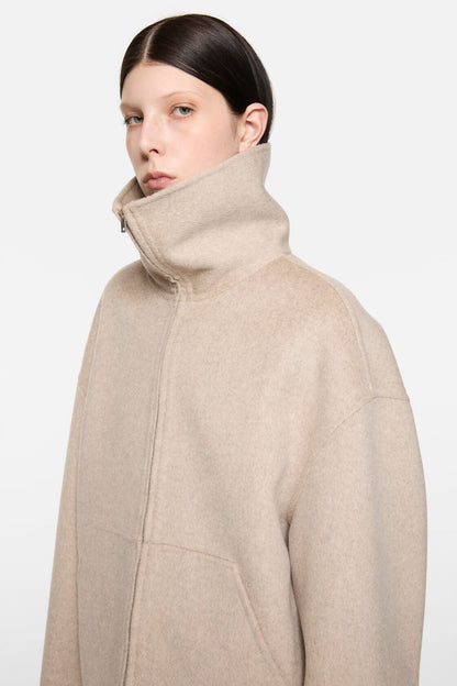 Acne Studios Wool zip jacket - Oatmeal melange