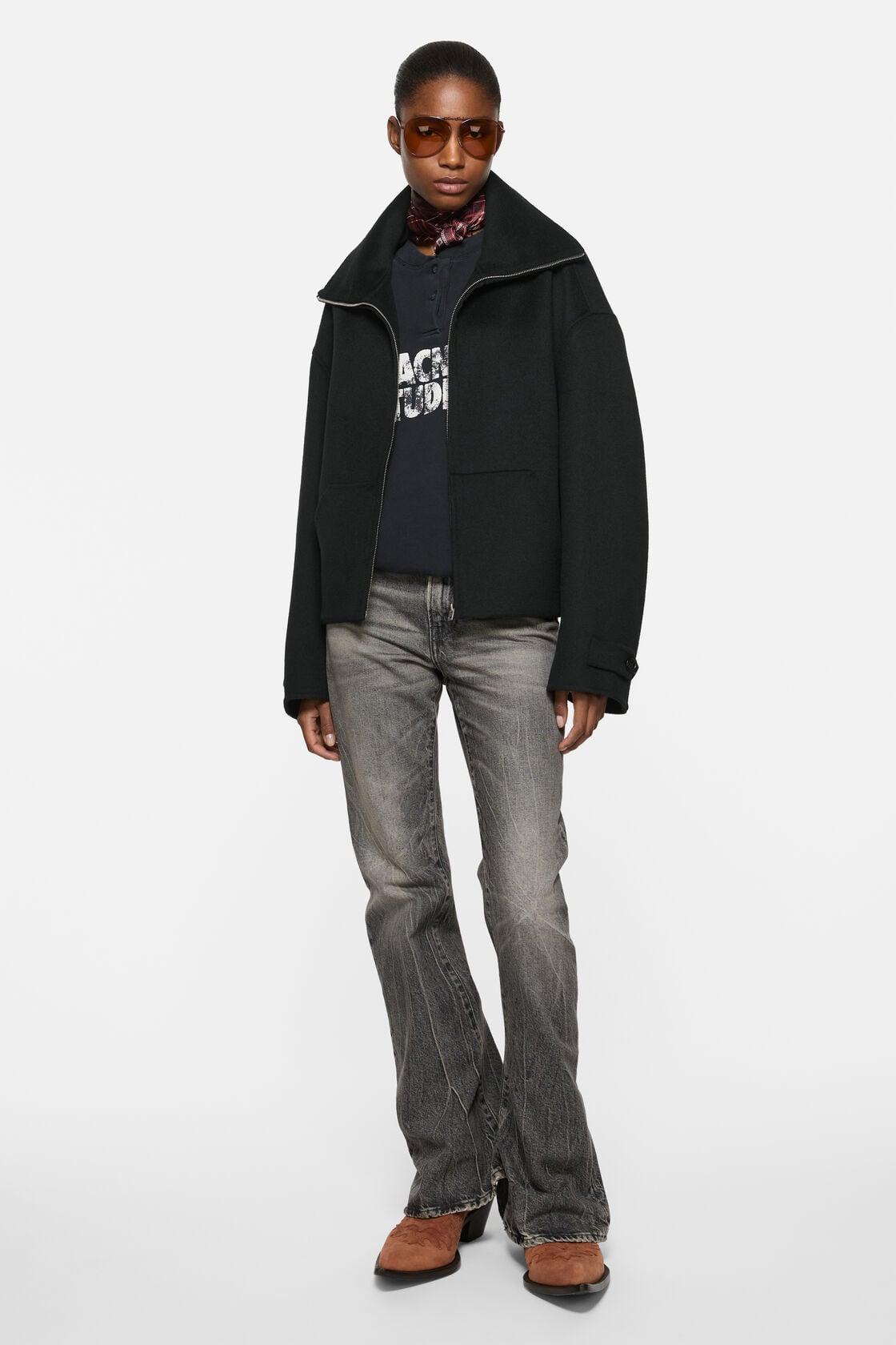 Acne Studios Wool zip jacket - Black