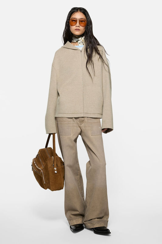 Acne Studios Cashmere jacket with hood - Oatmeal melange
