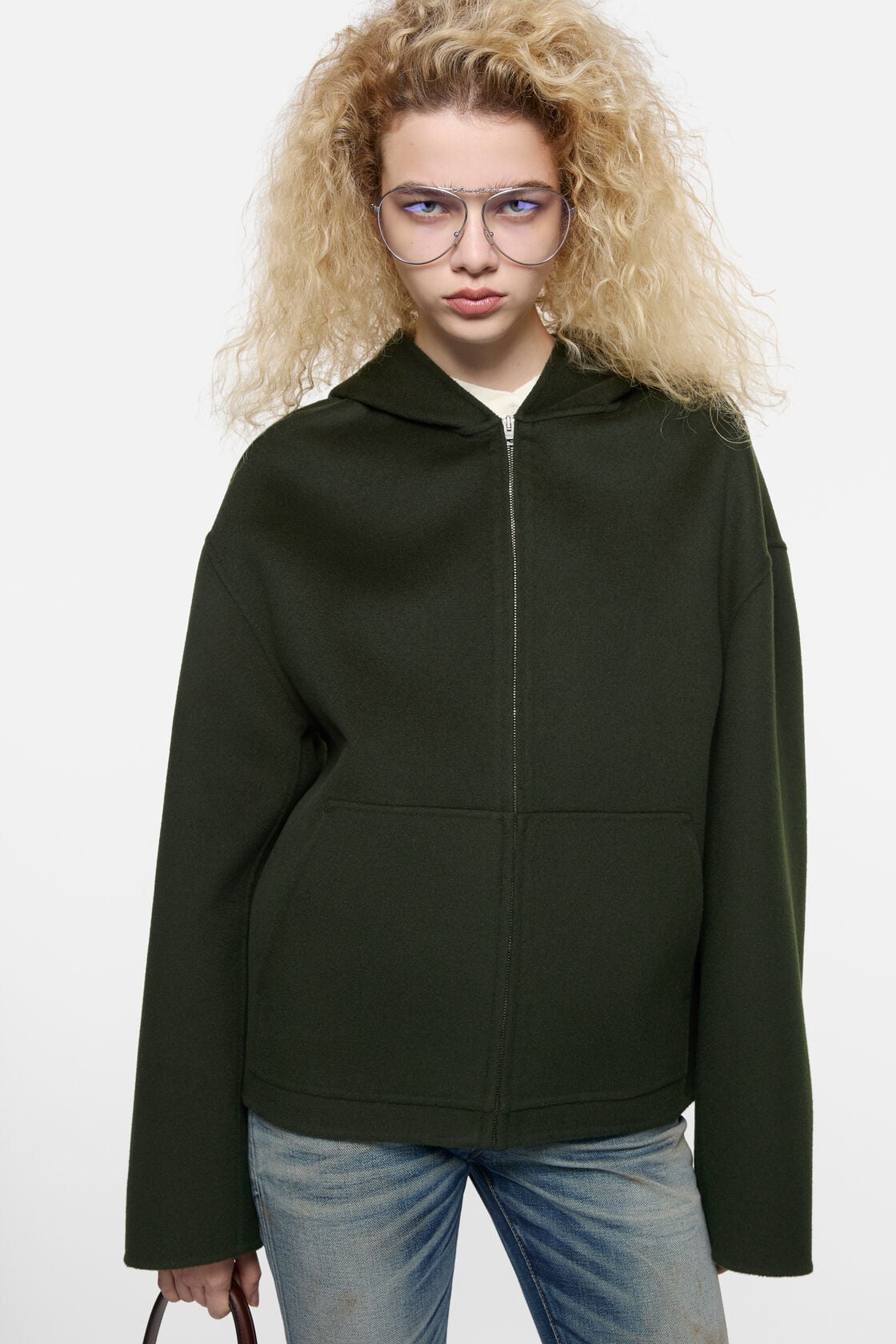 Acne Studios Cashmere jacket with hood - Dark green