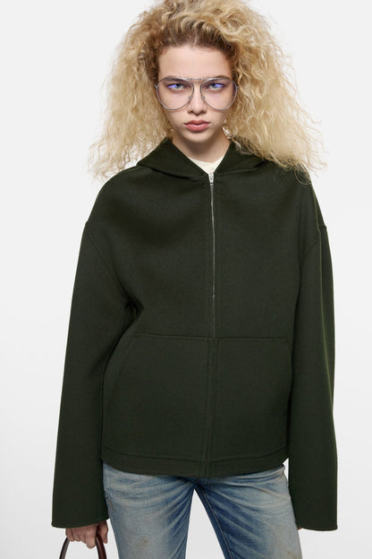 Acne Studios Cashmere jacket with hood - Dark green