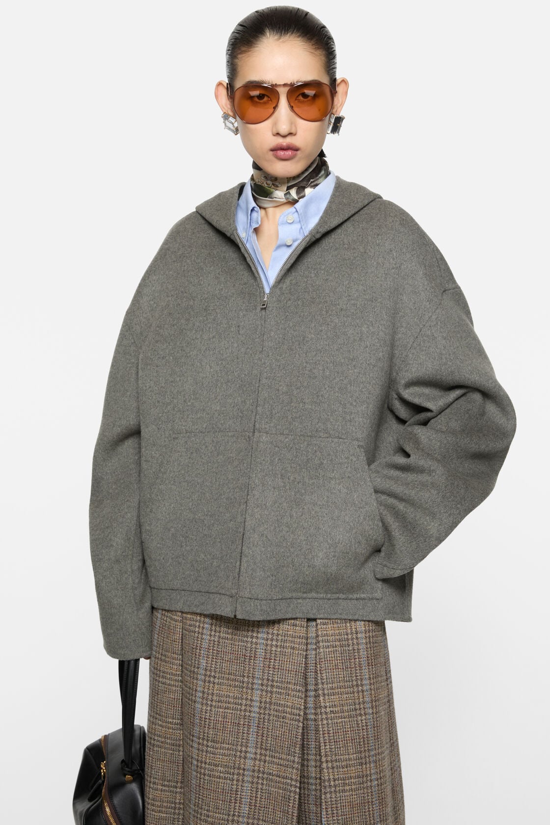 Acne Studios Cashmere jacket with hood - Vintage grey melange
