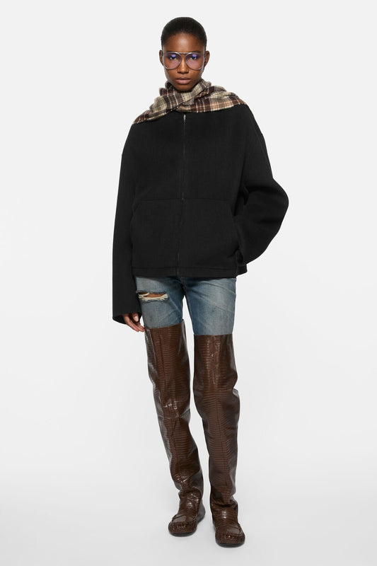 Acne Studios Cashmere jacket with hood - Black