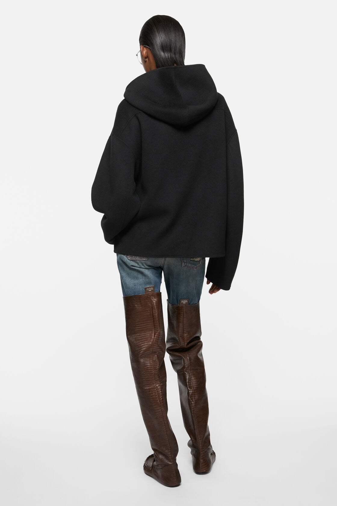 Acne Studios Cashmere jacket with hood - Black