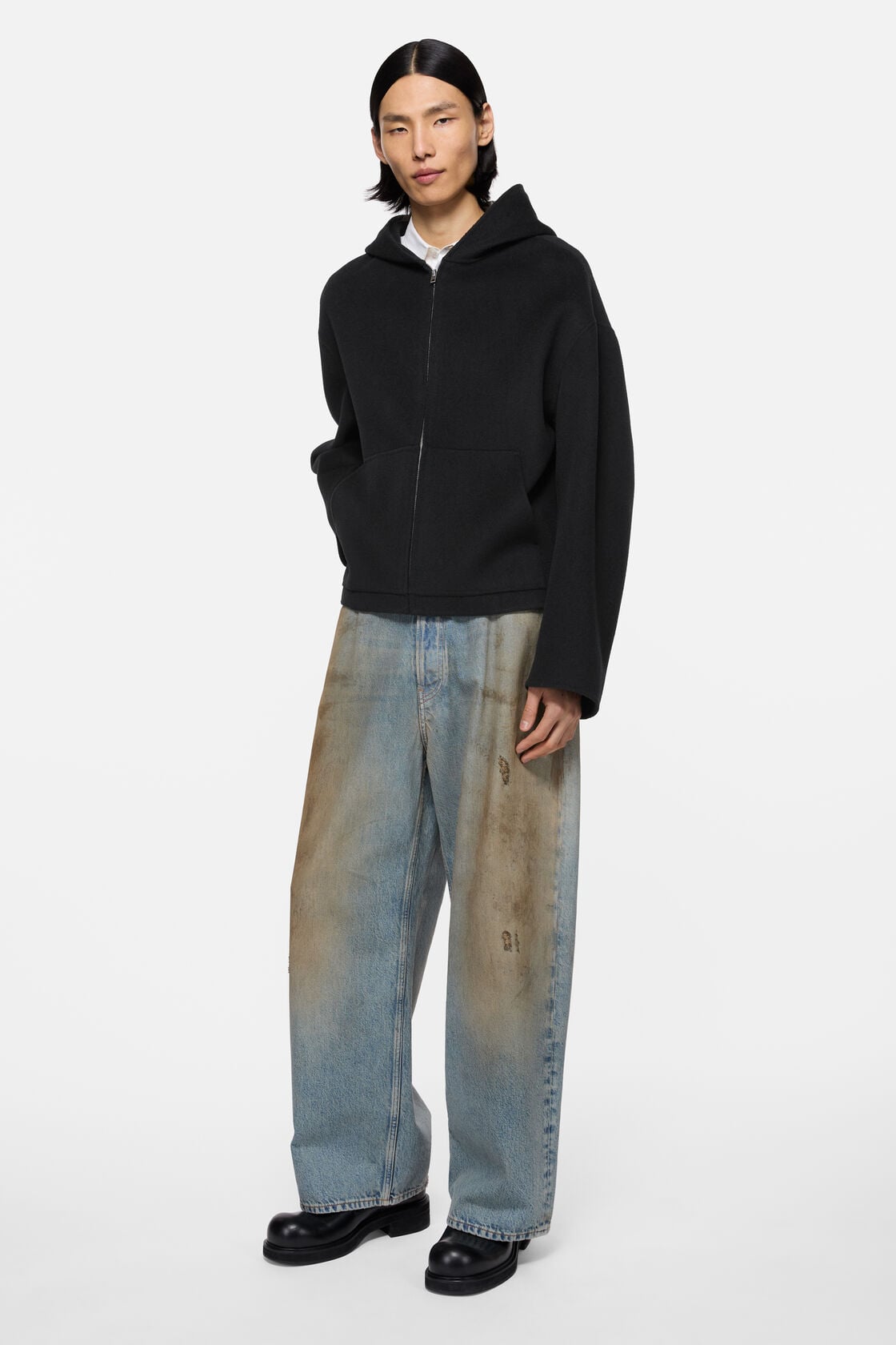 Acne Studios Cashmere jacket with hood - Black