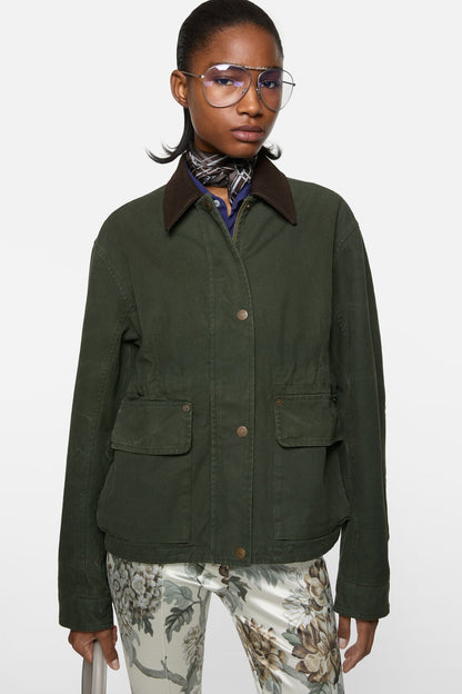 Acne Studios Washed canvas blouson jacket - Dark green