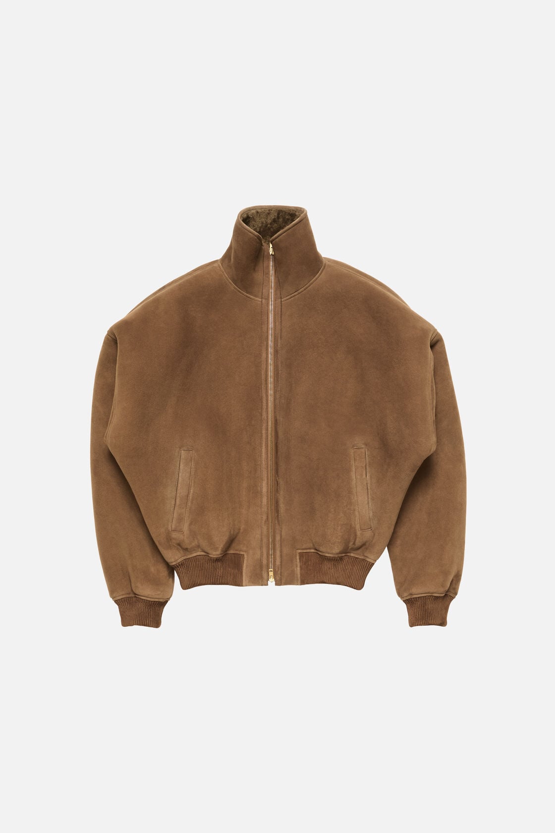 Acne Studios Shearling Bomber Jacket - Chestnut brown