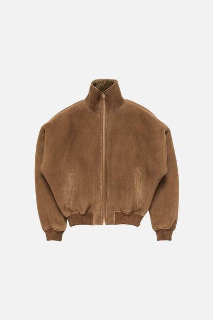 Acne Studios Shearling Bomber Jacket - Chestnut brown