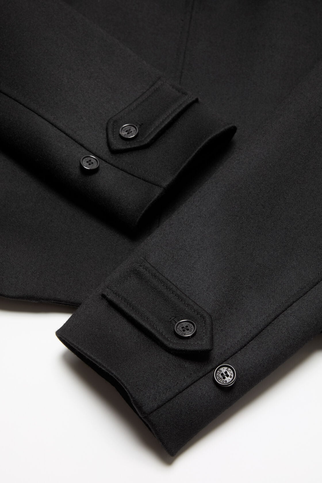 Acne Studios Satin-Wool Bomber Jacket - Black
