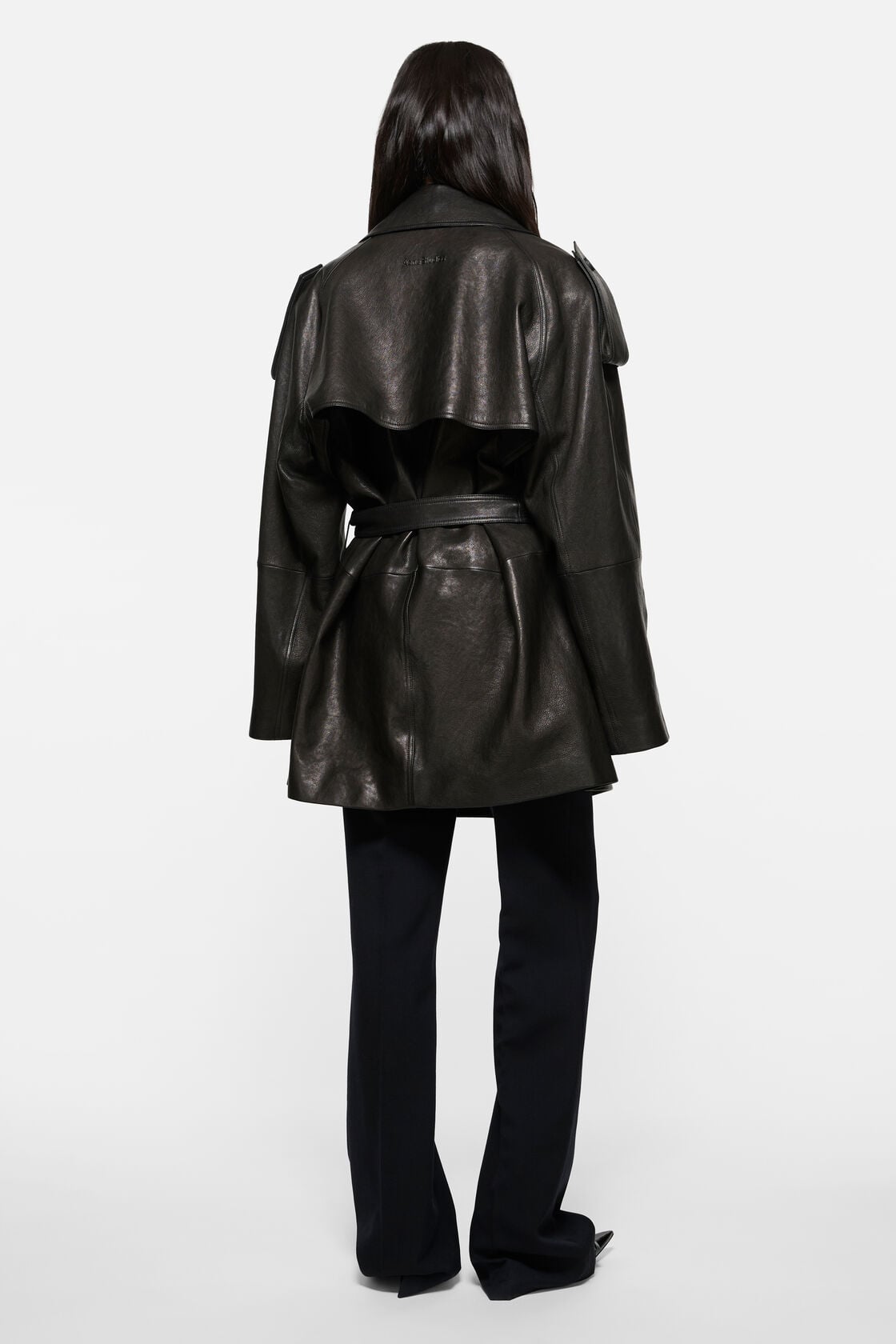 Acne Studios Leather trench coat - Black