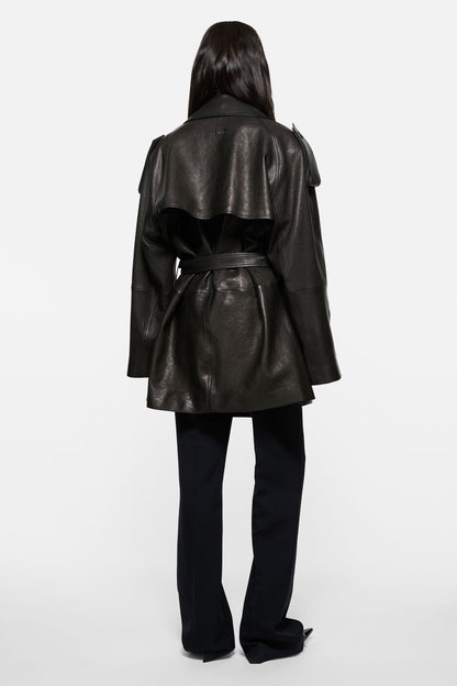 Acne Studios Leather trench coat - Black
