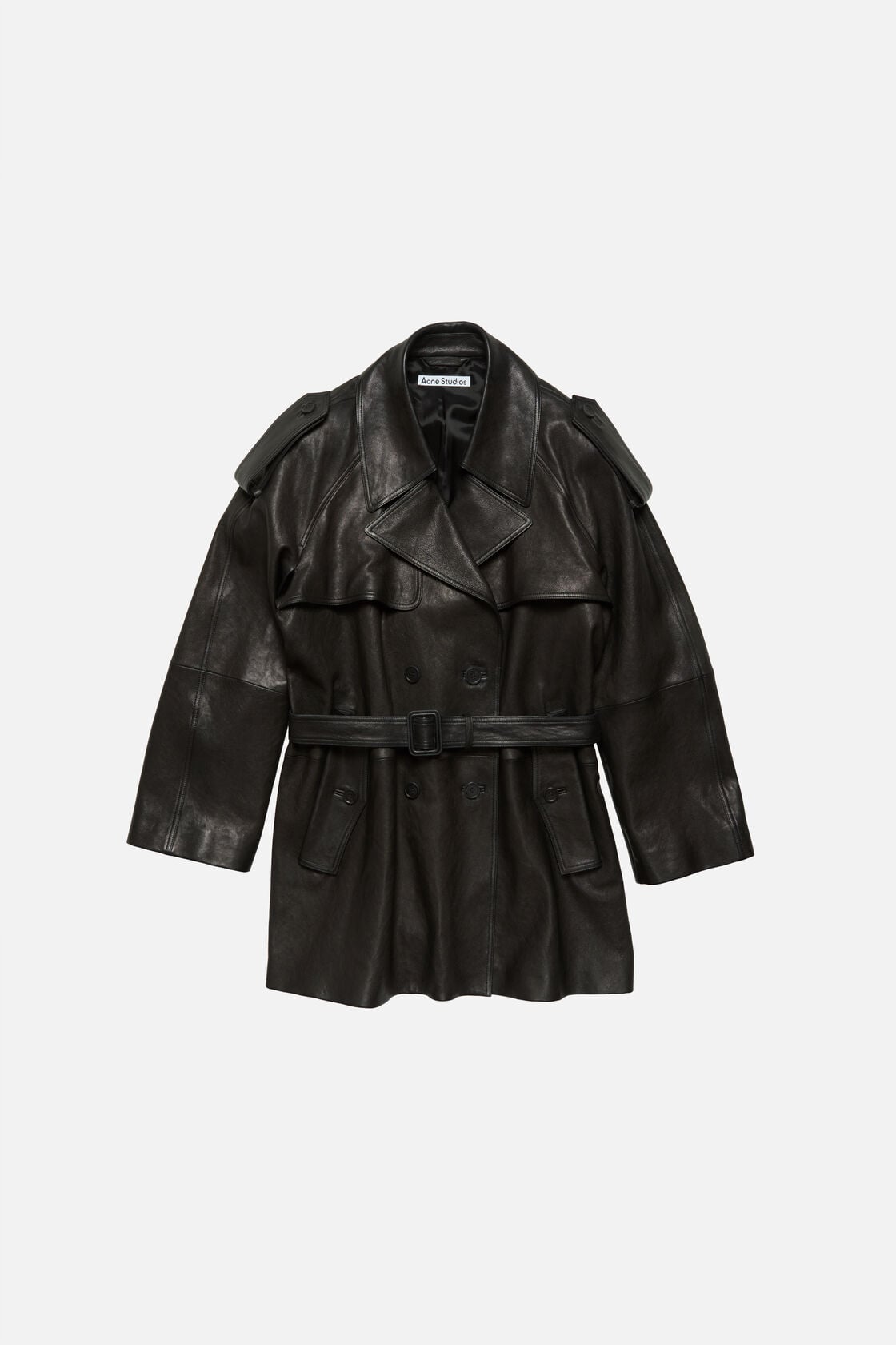 Acne Studios Leather trench coat - Black