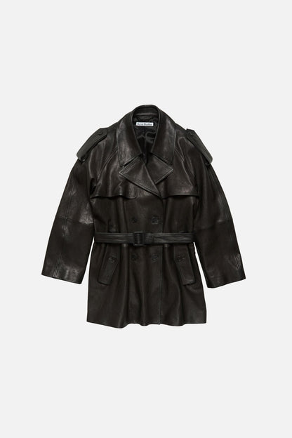 Acne Studios Leather trench coat - Black