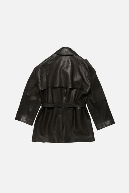 Acne Studios Leather trench coat - Black