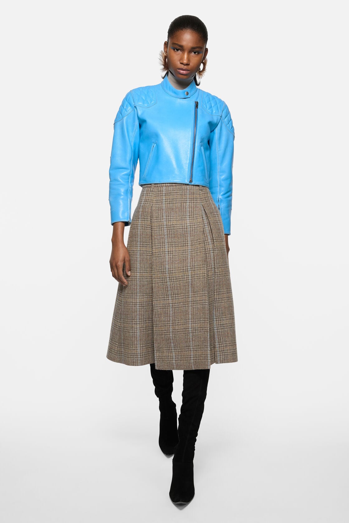 Acne Studios Leather biker jacket - Aqua blue