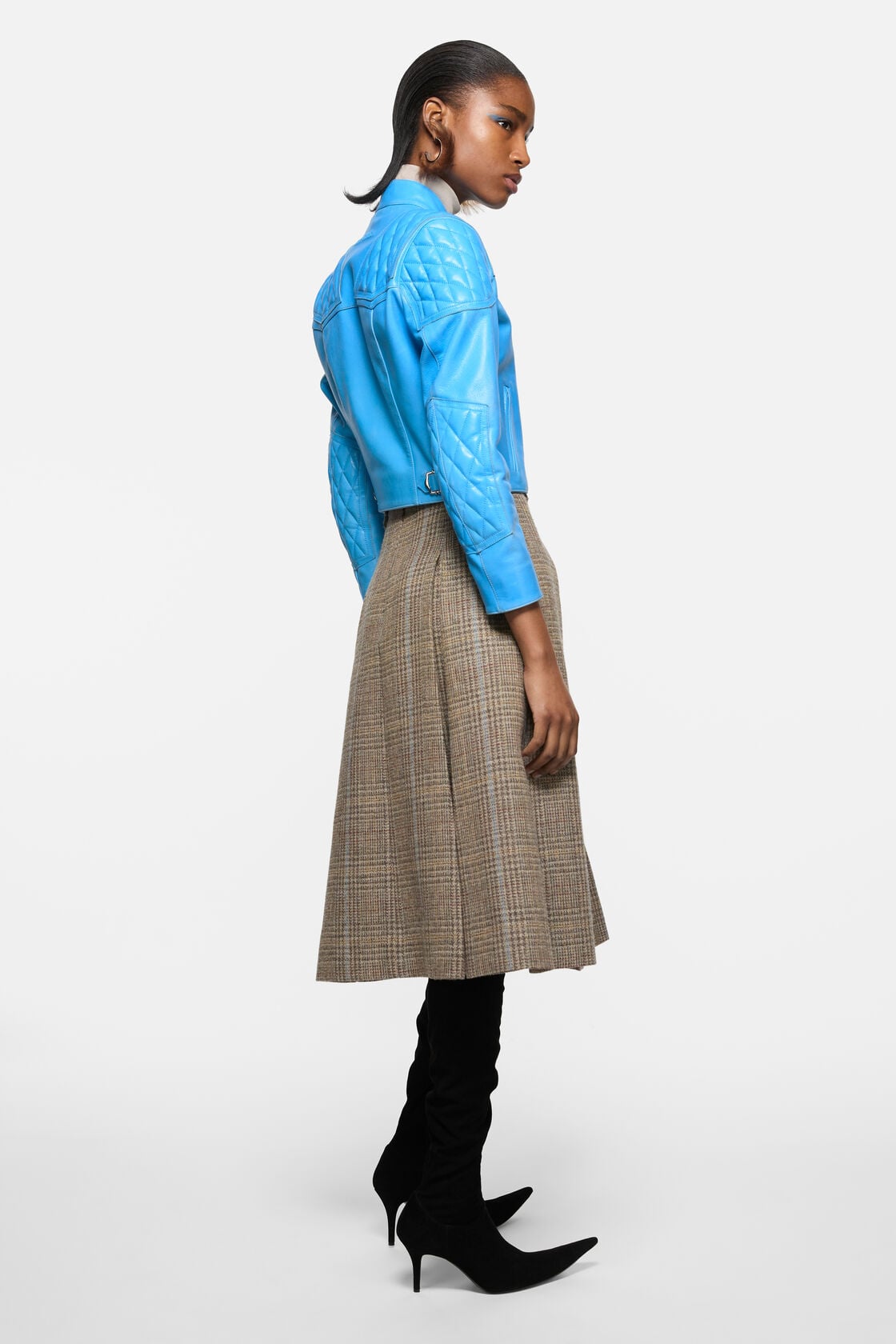 Acne Studios Leather biker jacket - Aqua blue