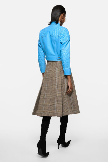 Acne Studios Leather biker jacket - Aqua blue