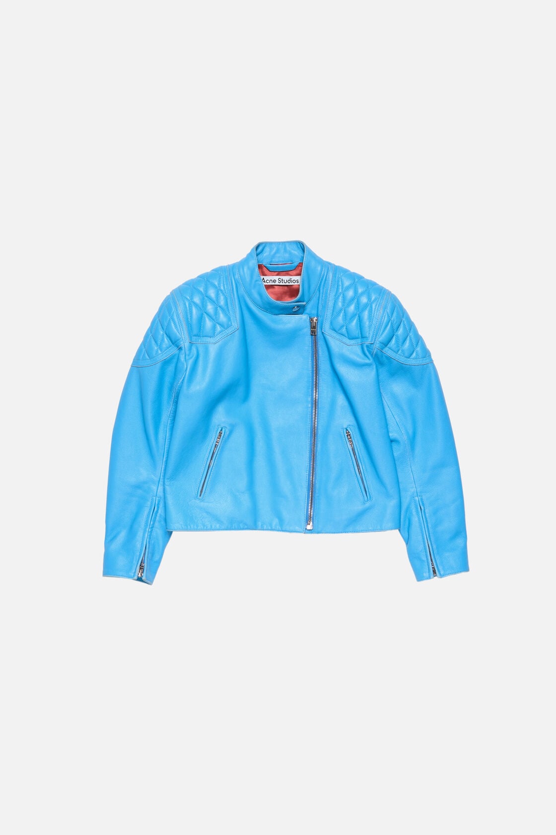 Acne Studios Leather biker jacket - Aqua blue