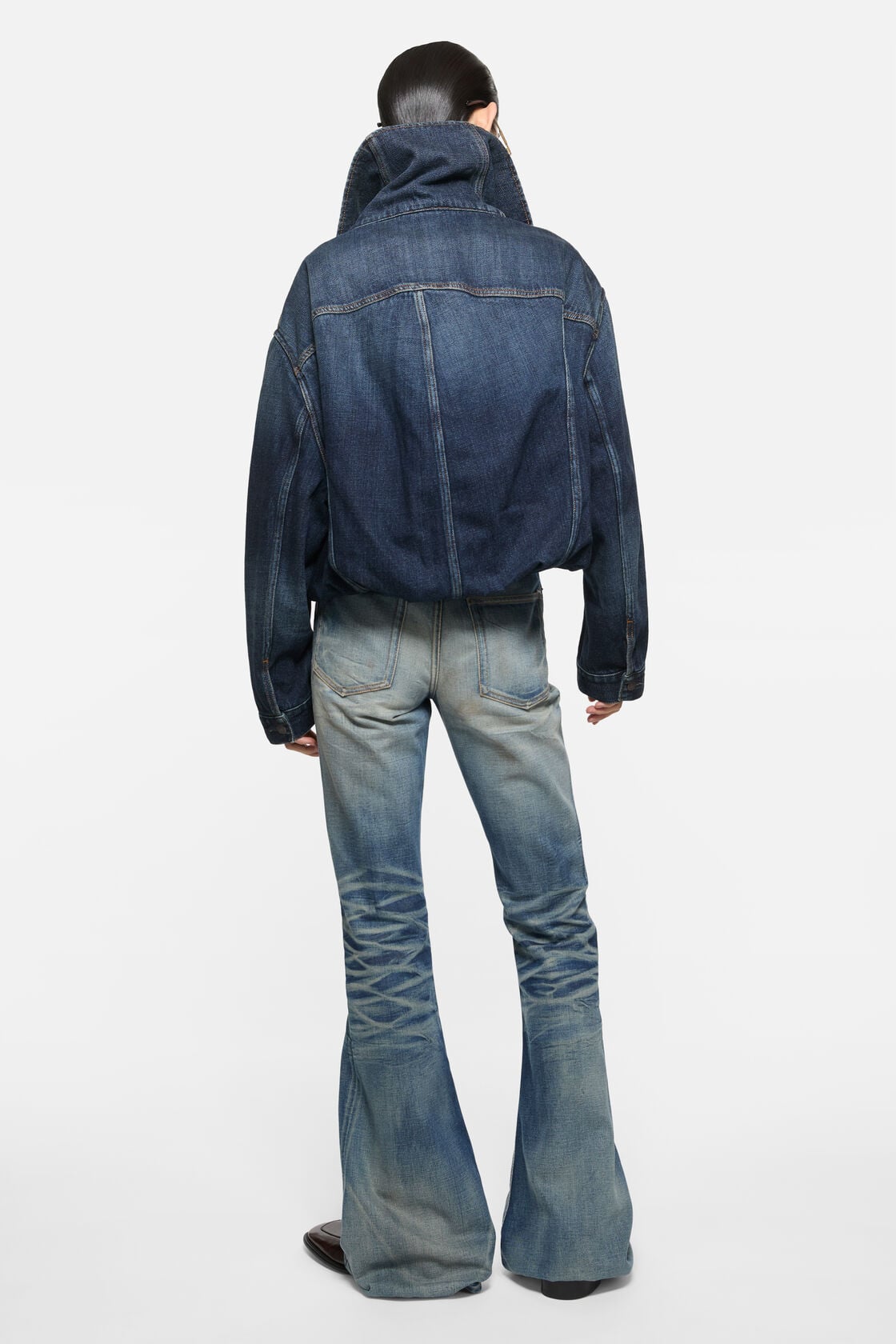 Acne Studios Cropped denim jacket - Dark Blue