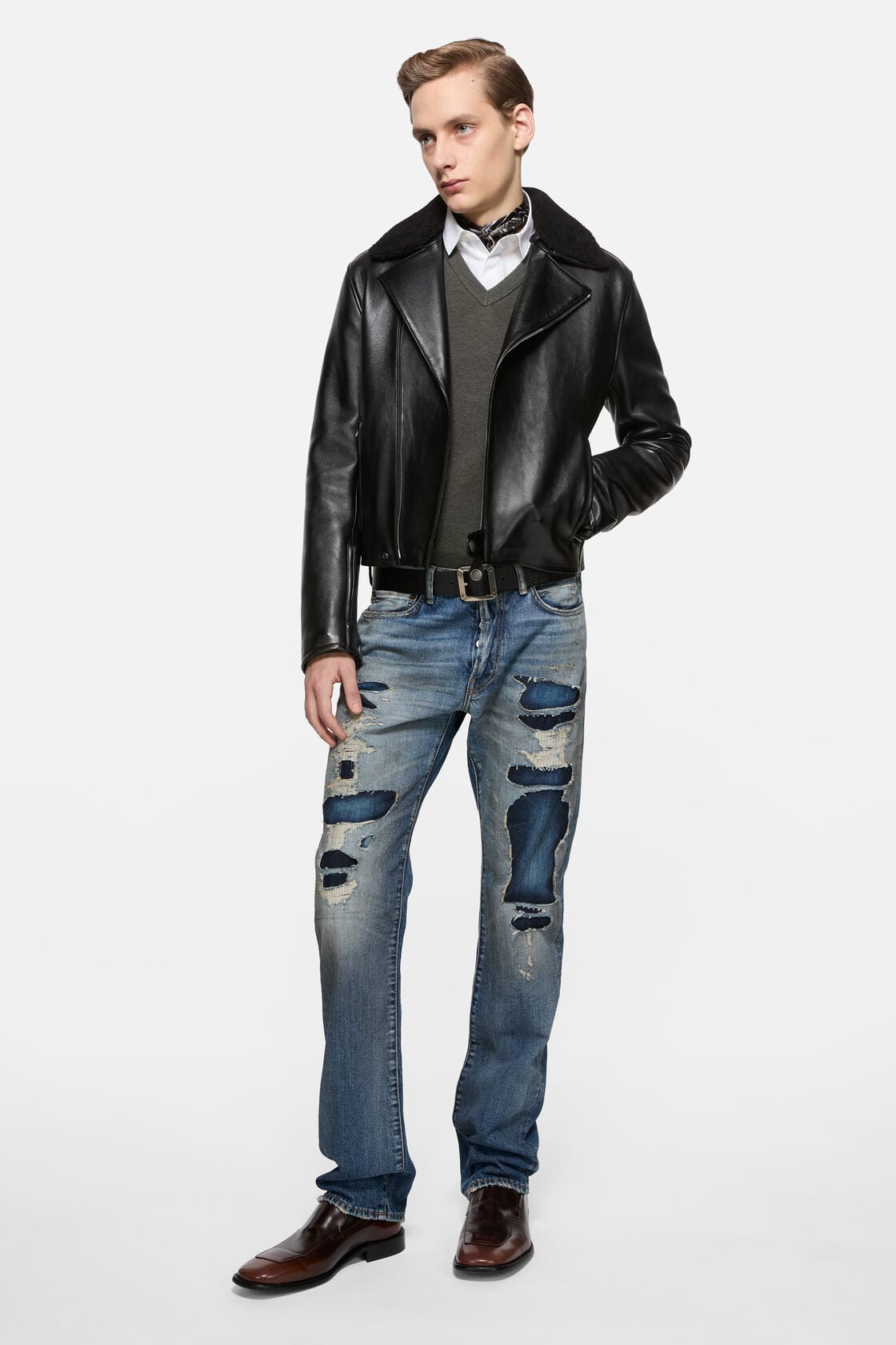Acne Studios Leather biker jacket - Black