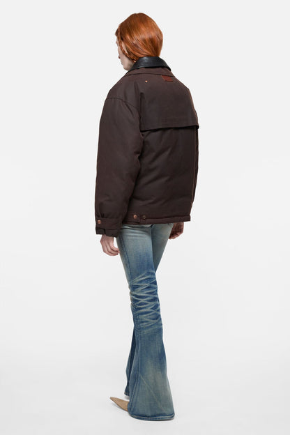 Acne Studios Waxed canvas blouson jacket - Dark brown
