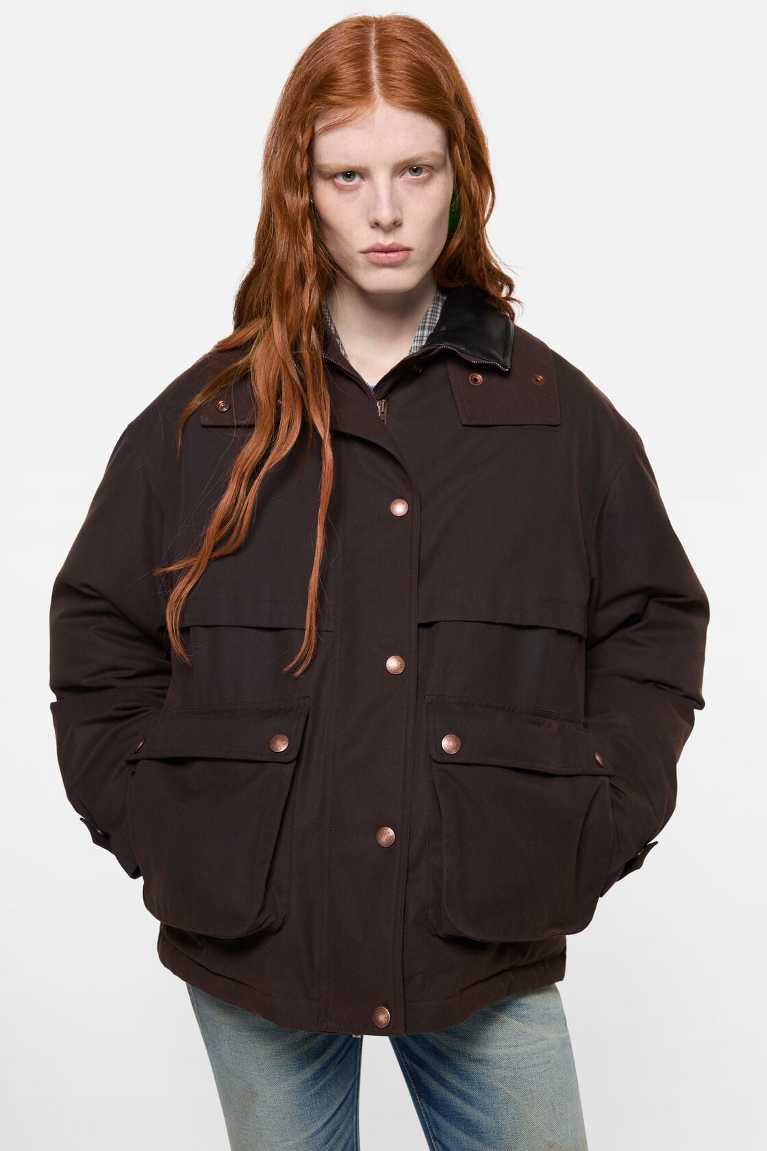 Acne Studios Waxed canvas blouson jacket - Dark brown