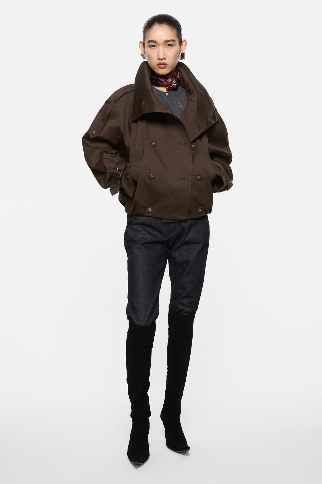 Acne Studios Short trench coat - Chestnut brown