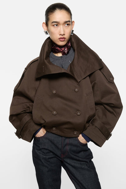 Acne Studios Short trench coat - Chestnut brown